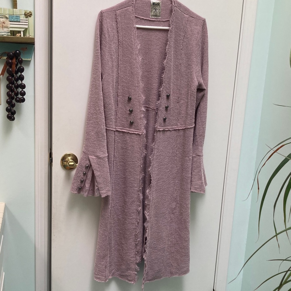 Vocal Lavender Knit Cardigan